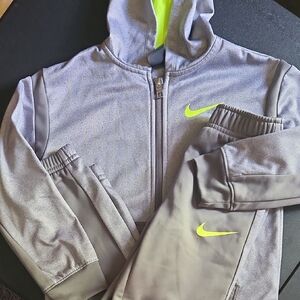 Nike Gray Tracksuit with Neon Highlights